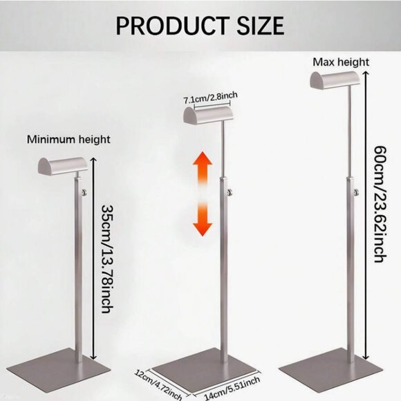 NEW Set of 2 Silver Adjustable Stainless Steel Purse/Bag Display Stands - Picture 3 of 6